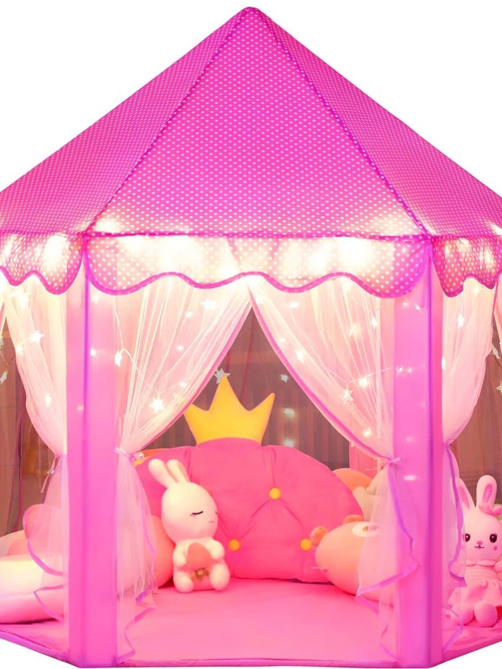 Kids Princess Play Tent Canopy & Unicorn Stuffed Animal